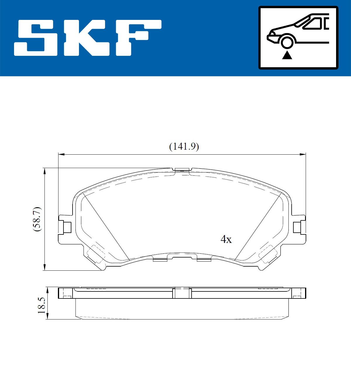 Set placute frana,frana disc VKBP 80076 SKF